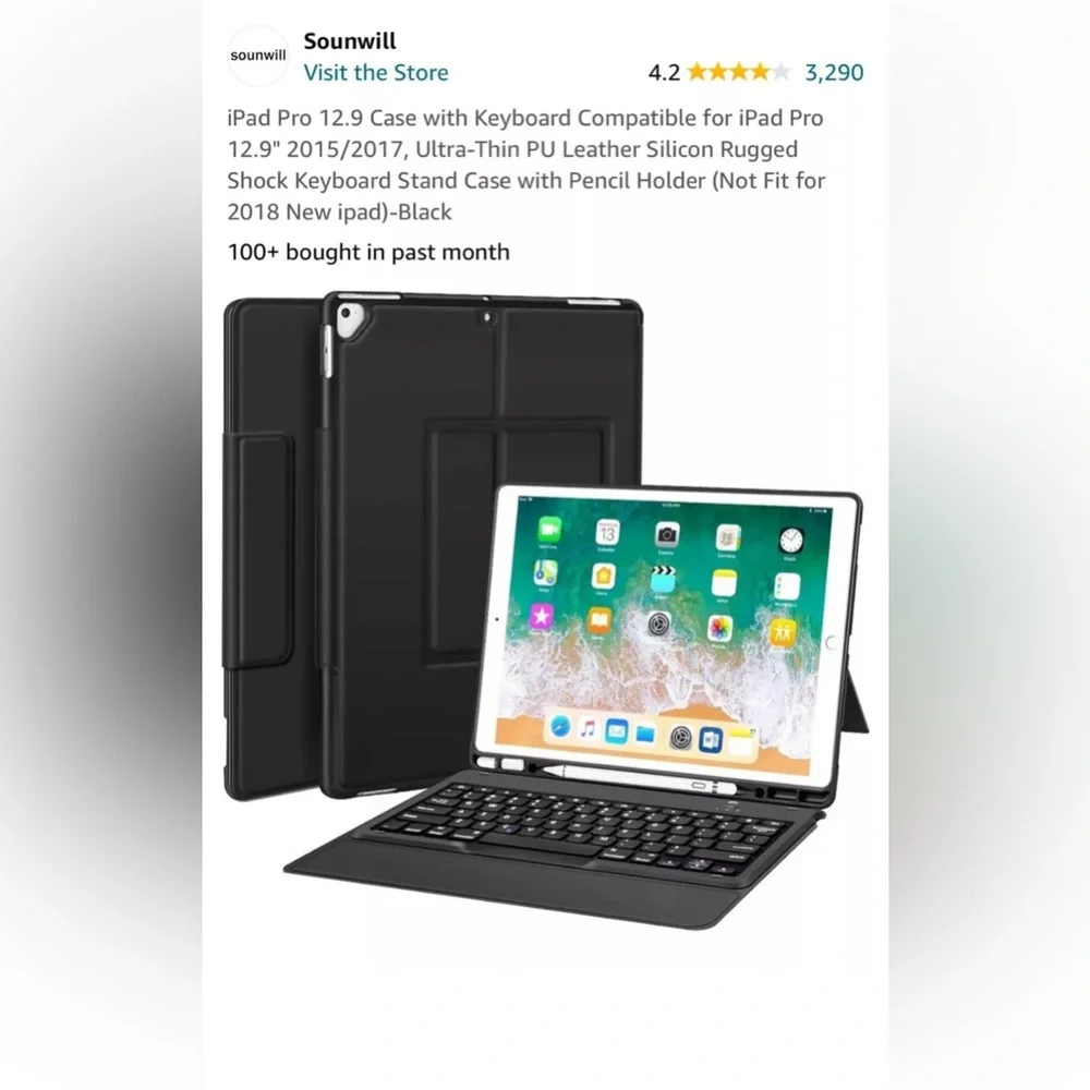 Sounwill iPad Pro 12.9 inch wireless keyboard case